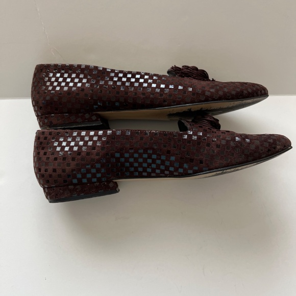 MAGDESIANS SHOES - BROWN CHECKERS TASSELS- 3/4" HEEL PUMPS - SIZE: 8 1… - Picture 4 of 9